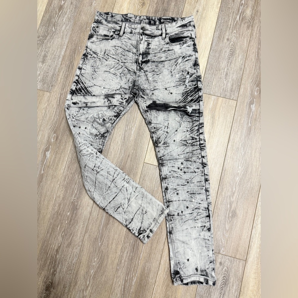 Monochrome Splatter Men's Skinny Jeans
